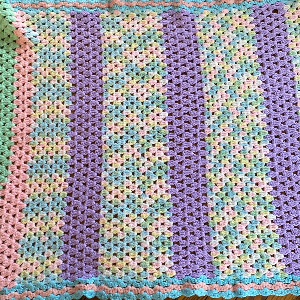 Handmade crochet blanket 54 x 33 wide